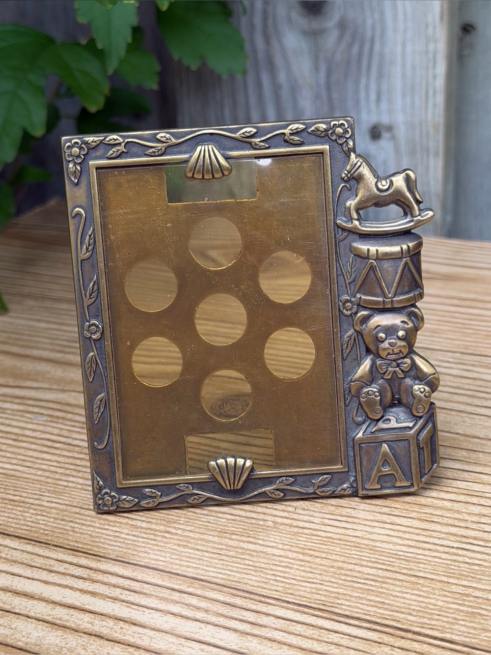 Sears Portrait Studio Brass Nursery Themed  Vintage Picture Frame